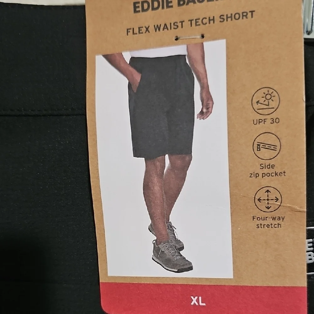 Eddie Bauer Men's Black Flat Front Shorts